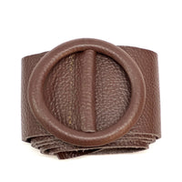 Rings of Elegance Genuine Leather Belt with Decorative Ring - Leather Italiano