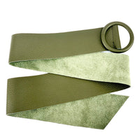 Rings of Elegance Genuine Leather Belt with Decorative Ring - Leather Italiano