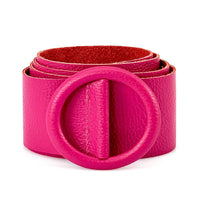 Rings of Elegance Genuine Leather Belt with Decorative Ring - Leather Italiano