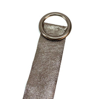 Rings of Elegance Genuine Leather Belt with Decorative Ring - Leather Italiano