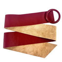 Rings of Elegance Genuine Leather Belt with Decorative Ring - Leather Italiano