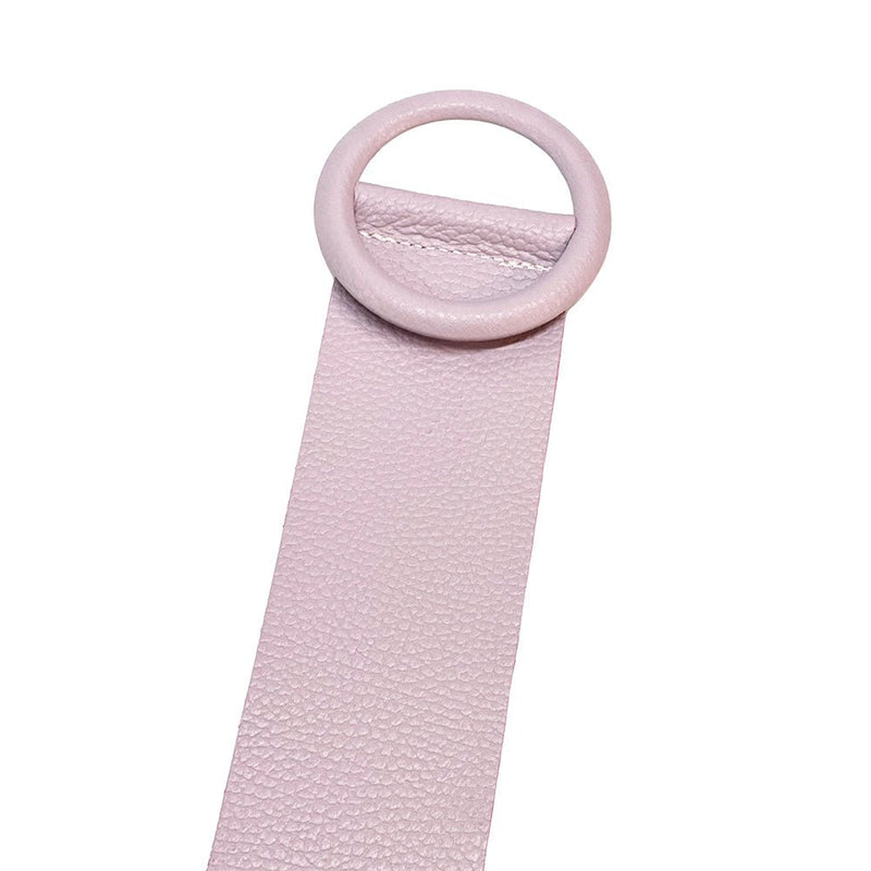 Rings of Elegance Genuine Leather Belt with Decorative Ring - Leather Italiano