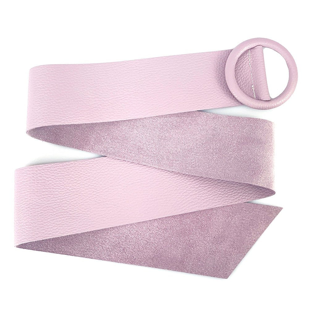 Rings of Elegance Genuine Leather Belt with Decorative Ring - Leather Italiano