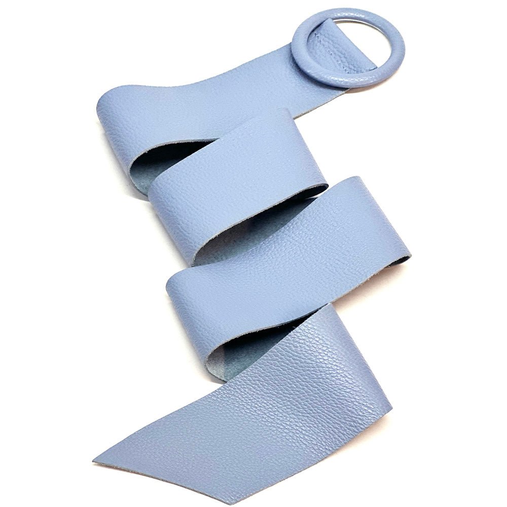 Rings of Elegance Genuine Leather Belt with Decorative Ring - Leather Italiano