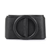 Rings of Elegance Genuine Leather Belt with Decorative Ring - Leather Italiano