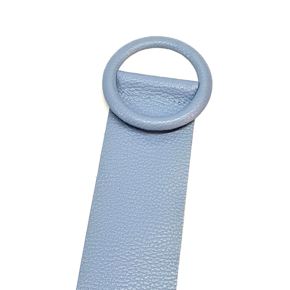 Rings of Elegance Genuine Leather Belt with Decorative Ring - Leather Italiano