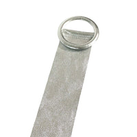 Rings of Elegance Genuine Leather Belt with Decorative Ring - Leather Italiano