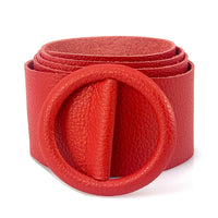 Rings of Elegance Genuine Leather Belt with Decorative Ring - Leather Italiano
