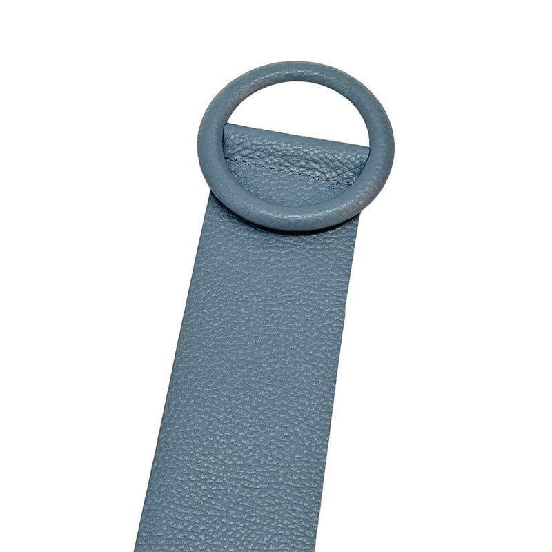 Rings of Elegance Genuine Leather Belt with Decorative Ring - Leather Italiano