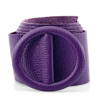 Rings of Elegance Genuine Leather Belt with Decorative Ring - Leather Italiano