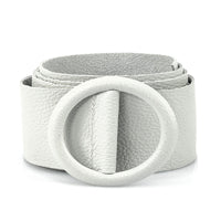 Rings of Elegance Genuine Leather Belt with Decorative Ring - Leather Italiano