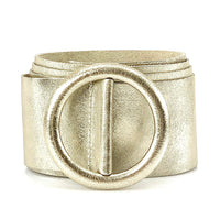 Rings of Elegance Genuine Leather Belt with Decorative Ring - Leather Italiano