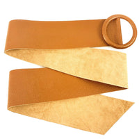 Rings of Elegance Genuine Leather Belt with Decorative Ring - Leather Italiano