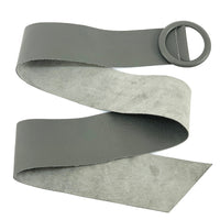 Rings of Elegance Genuine Leather Belt with Decorative Ring - Leather Italiano