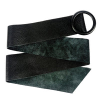 Rings of Elegance Genuine Leather Belt with Decorative Ring - Leather Italiano