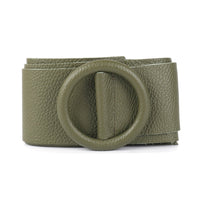 Rings of Elegance Genuine Leather Belt with Decorative Ring - Leather Italiano