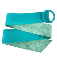 Rings of Elegance Genuine Leather Belt with Decorative Ring - Leather Italiano