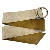 Rings of Elegance Genuine Leather Belt with Decorative Ring - Leather Italiano