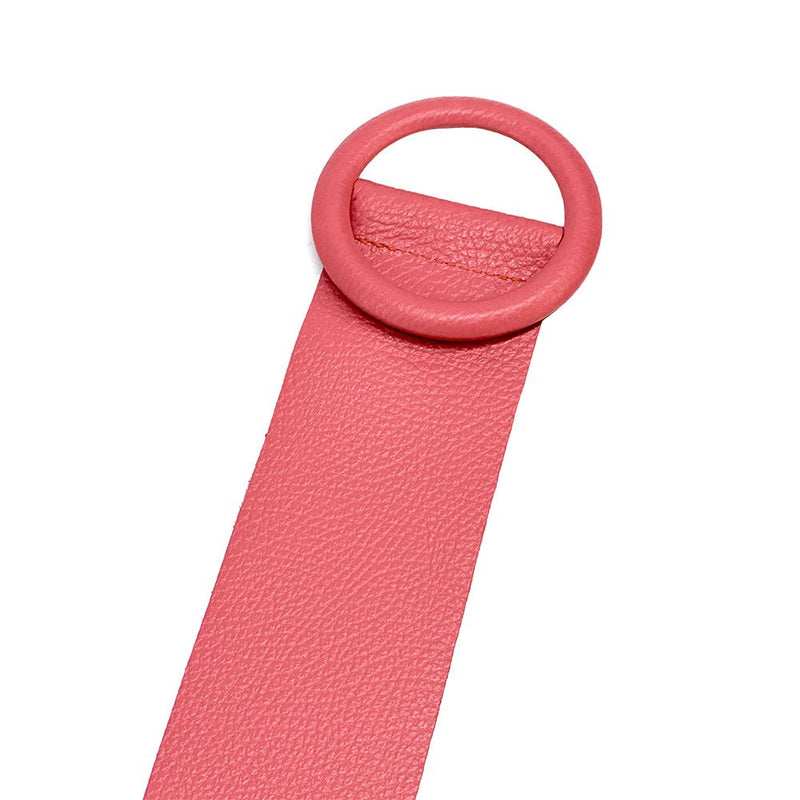 Rings of Elegance Genuine Leather Belt with Decorative Ring - Leather Italiano