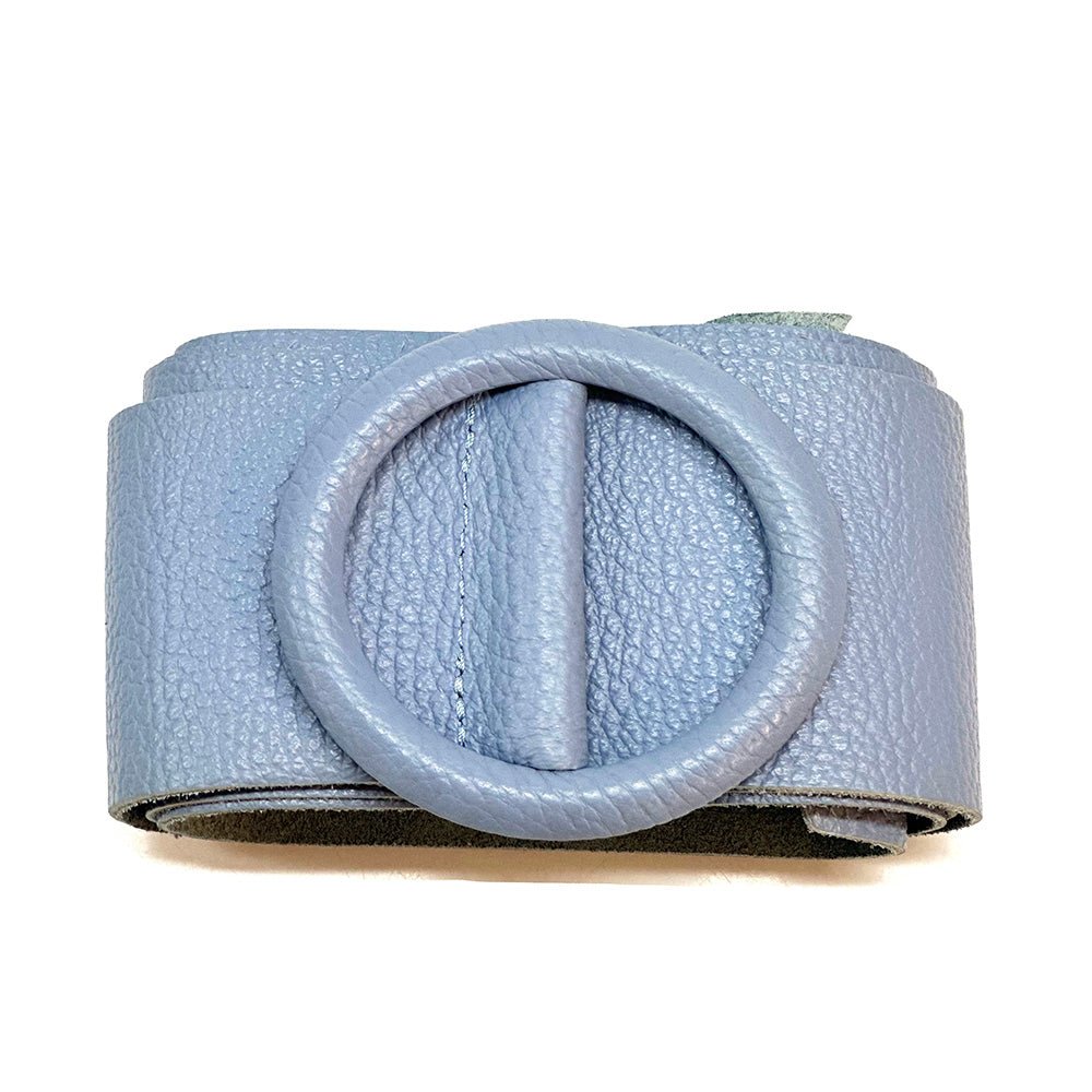 Rings of Elegance Genuine Leather Belt with Decorative Ring - Leather Italiano