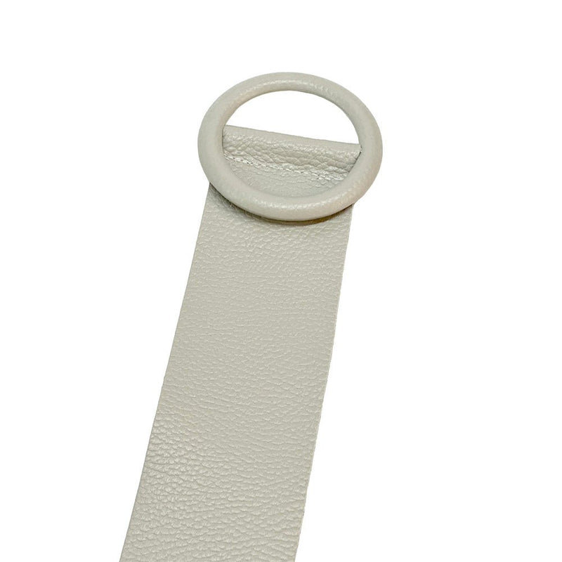 Rings of Elegance Genuine Leather Belt with Decorative Ring - Leather Italiano