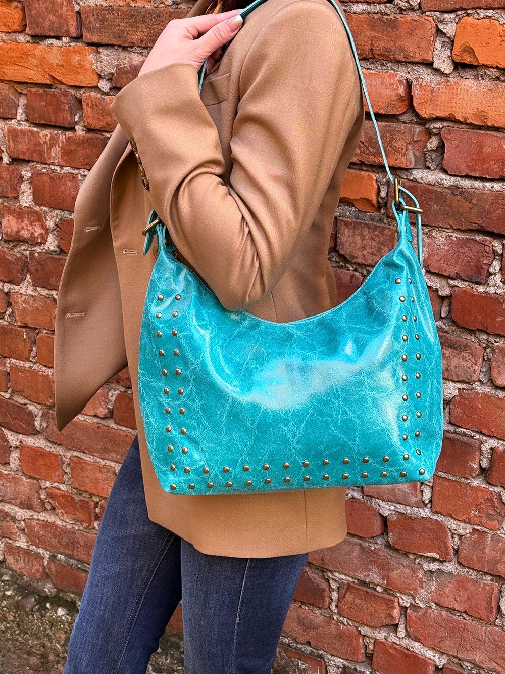 Riviera Italian Leather Shoulder Bag - Leather Italiano