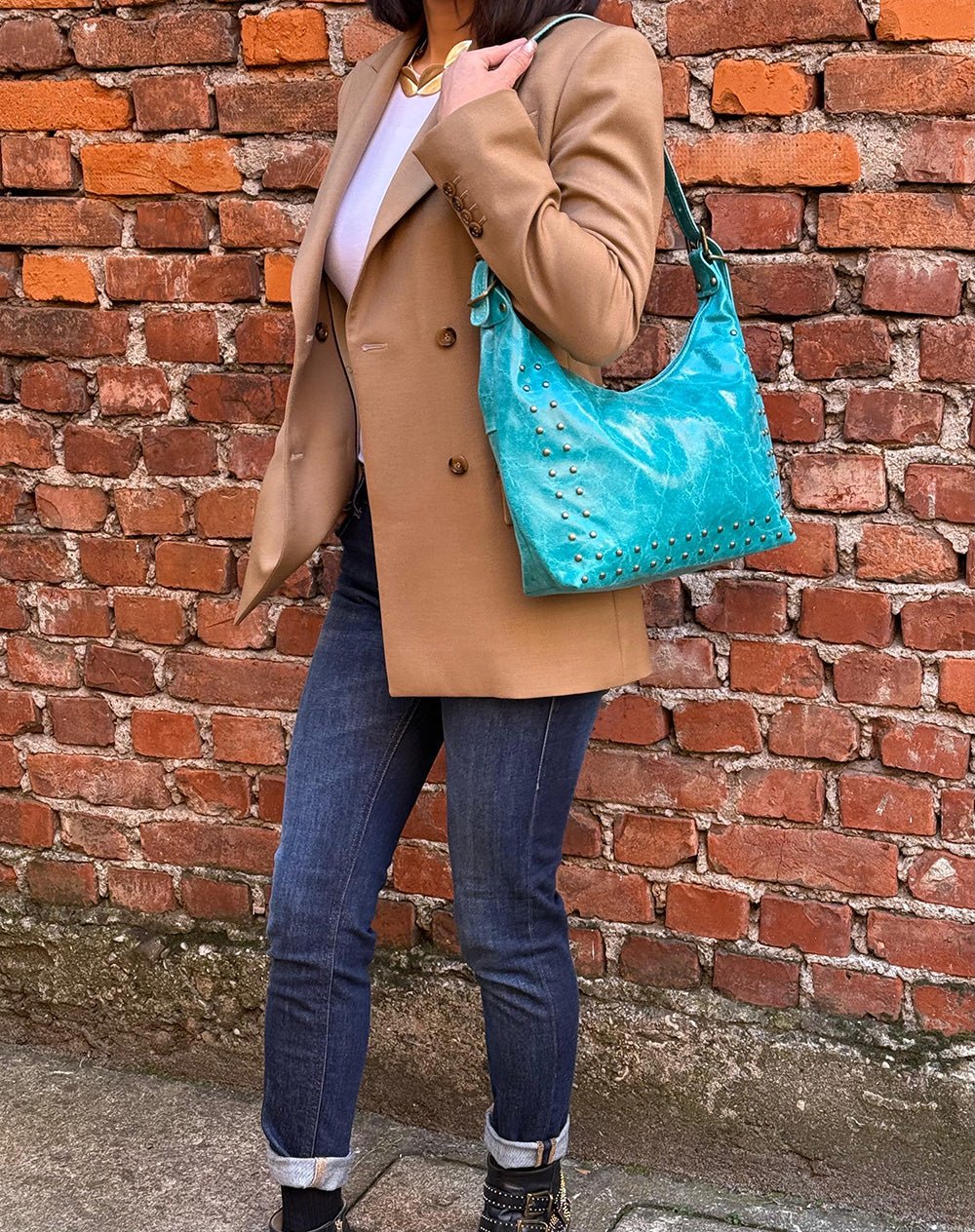 Riviera Italian Leather Shoulder Bag - Leather Italiano