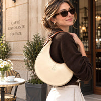 Sabina Hand-Dyed Leather Half-Moon Shoulder Bag - Leather Italiano