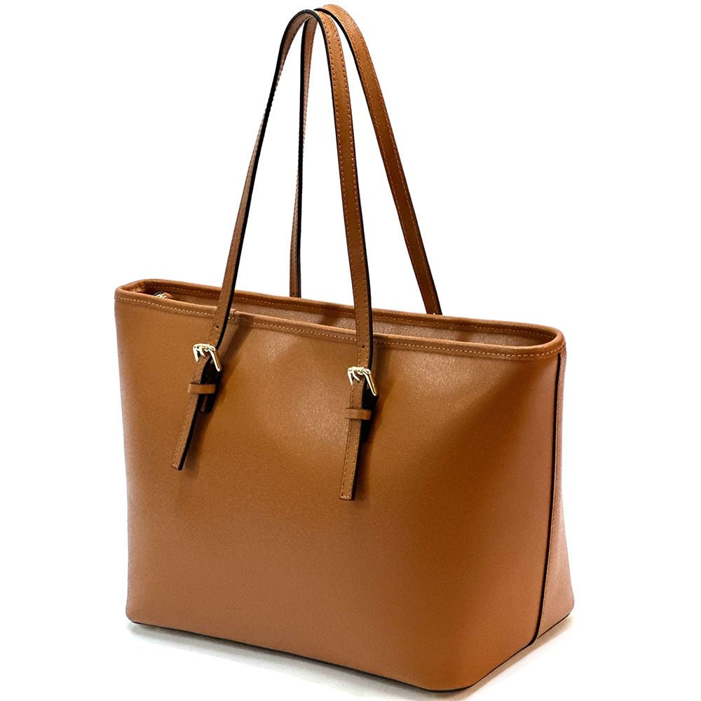 Saffiano Leather Tote - Eloisa Italian Leather Bag, Made in Florence - Leather Italiano