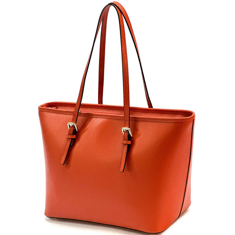 Saffiano Leather Tote - Eloisa Italian Leather Bag, Made in Florence - Leather Italiano