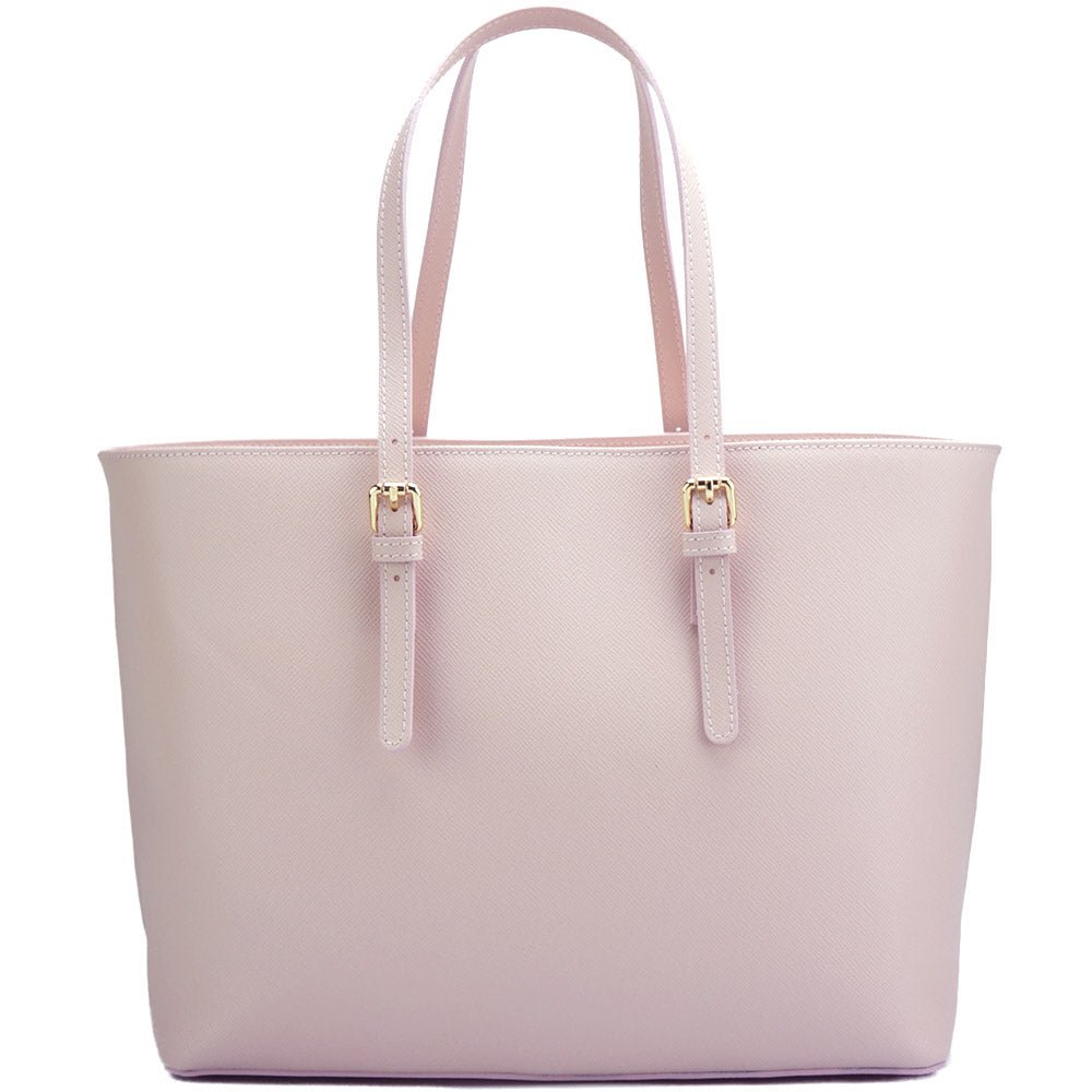 Saffiano Leather Tote - Eloisa Italian Leather Bag, Made in Florence - Leather Italiano