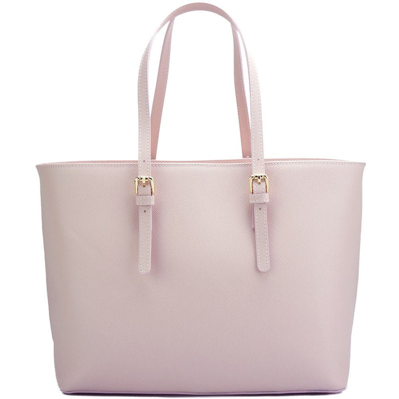Saffiano Leather Tote - Eloisa Italian Leather Bag, Made in Florence - Leather Italiano