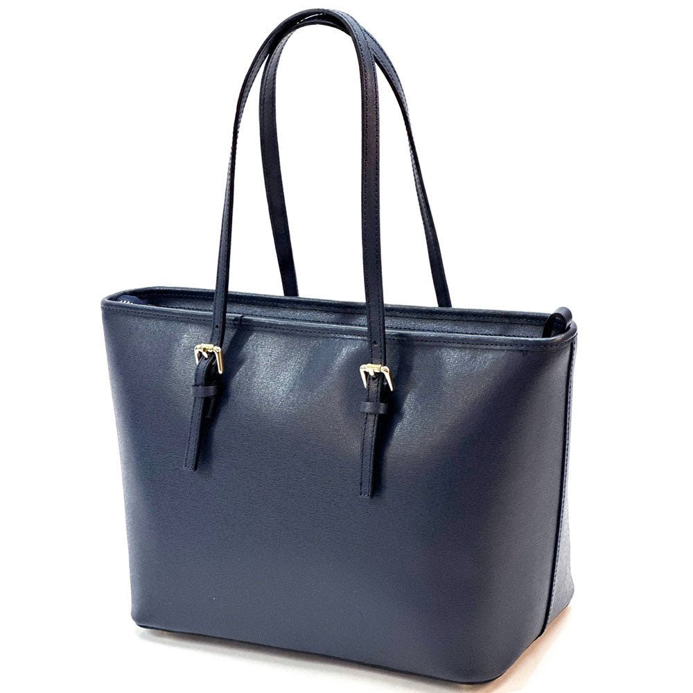 Saffiano Leather Tote - Eloisa Italian Leather Bag, Made in Florence - Leather Italiano