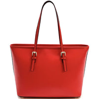 Saffiano Leather Tote - Eloisa Italian Leather Bag, Made in Florence - Leather Italiano