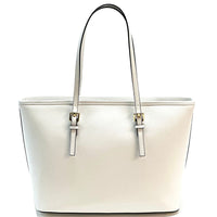Saffiano Leather Tote - Eloisa Italian Leather Bag, Made in Florence - Leather Italiano