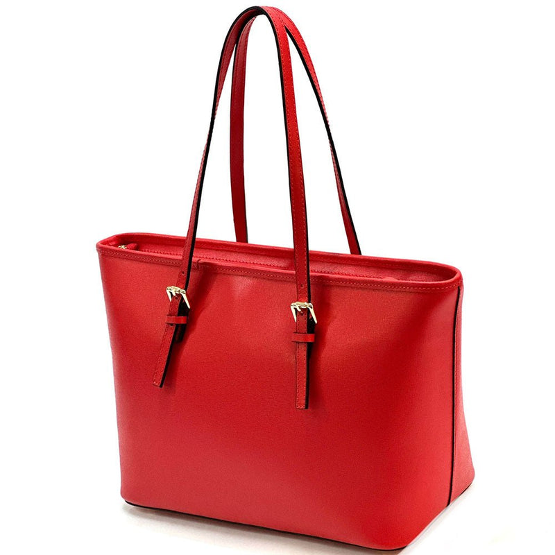 Saffiano Leather Tote - Eloisa Italian Leather Bag, Made in Florence - Leather Italiano