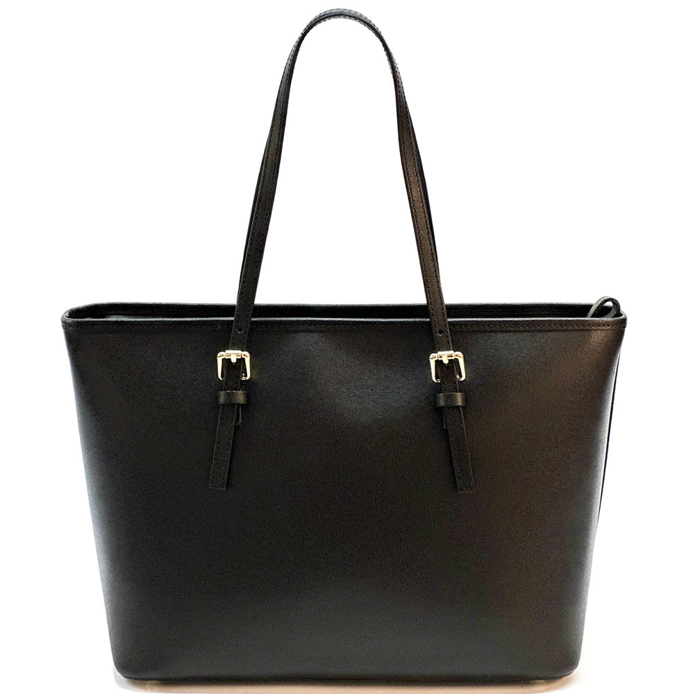 Saffiano Leather Tote - Eloisa Italian Leather Bag, Made in Florence - Leather Italiano
