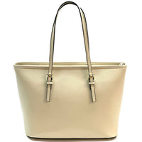Saffiano Leather Tote - Eloisa Italian Leather Bag, Made in Florence - Leather Italiano