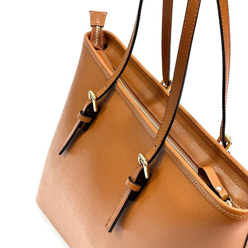 Saffiano Leather Tote - Eloisa Italian Leather Bag, Made in Florence - Leather Italiano