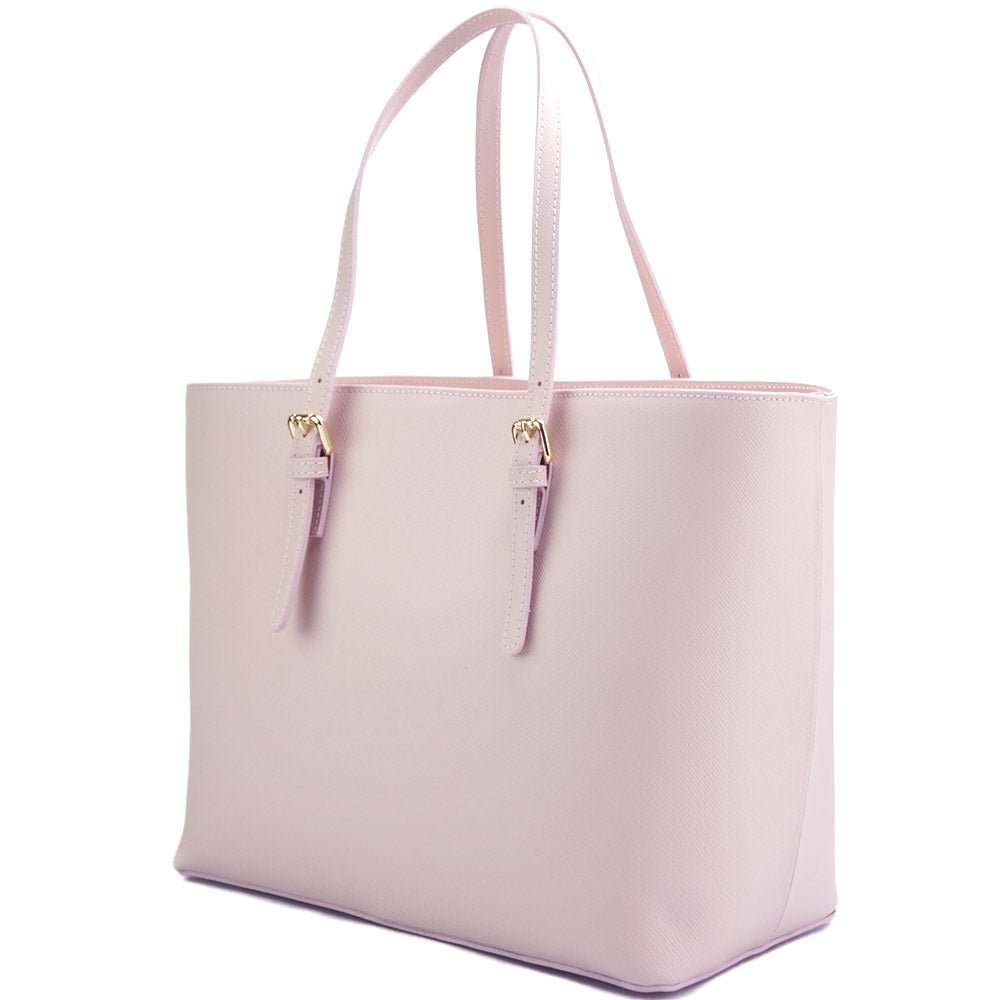 Saffiano Leather Tote - Eloisa Italian Leather Bag, Made in Florence - Leather Italiano