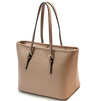 Saffiano Leather Tote - Eloisa Italian Leather Bag, Made in Florence - Leather Italiano