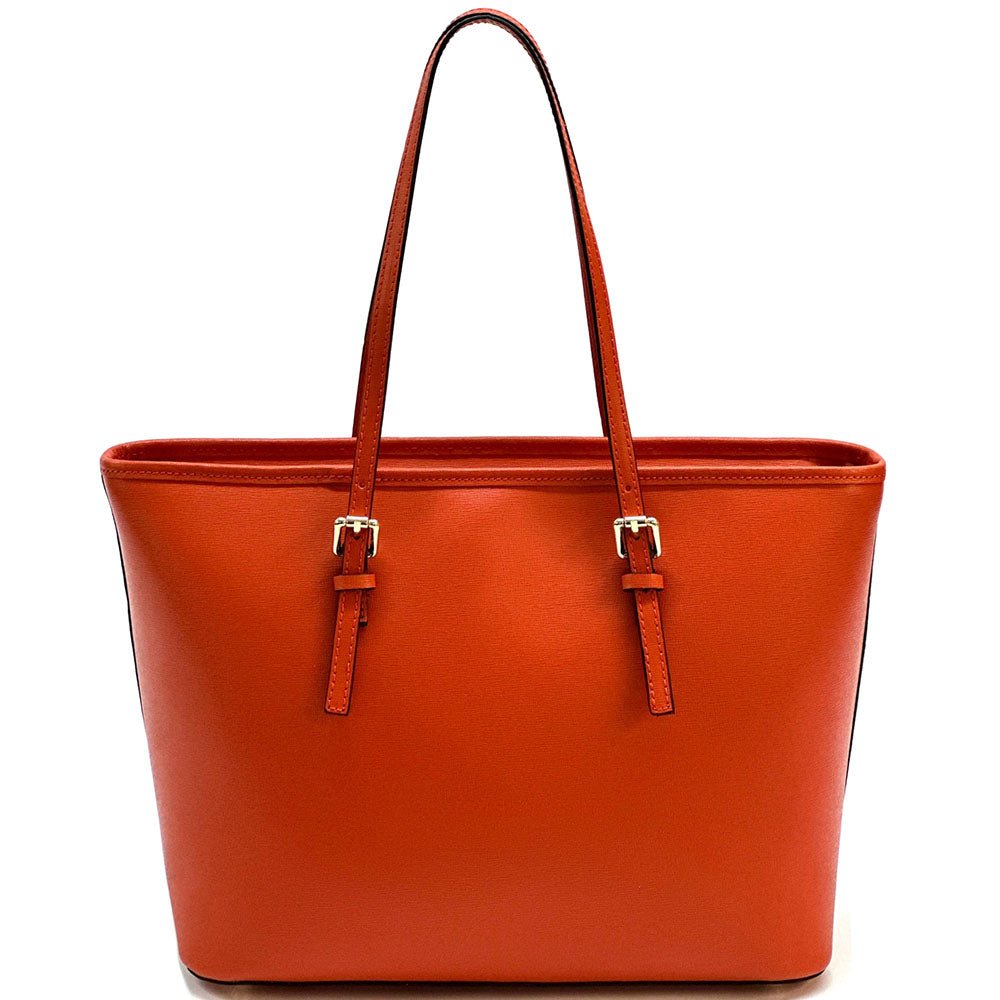Saffiano Leather Tote - Eloisa Italian Leather Bag, Made in Florence - Leather Italiano