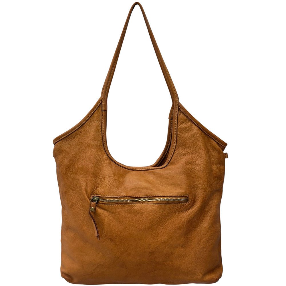 Serenica Woven Soft Washed Cow Leather Hobo Bag - Leather Italiano