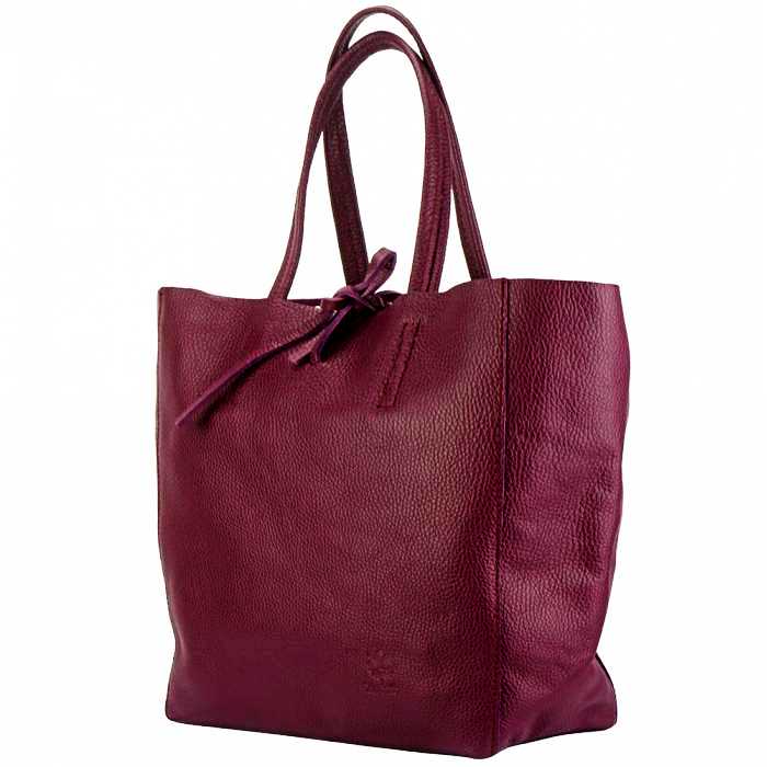 Angled view of Siena bordeaux leather shoulder bag