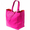 Angled view of Siena Fuchsia Leather Shoulder Bag