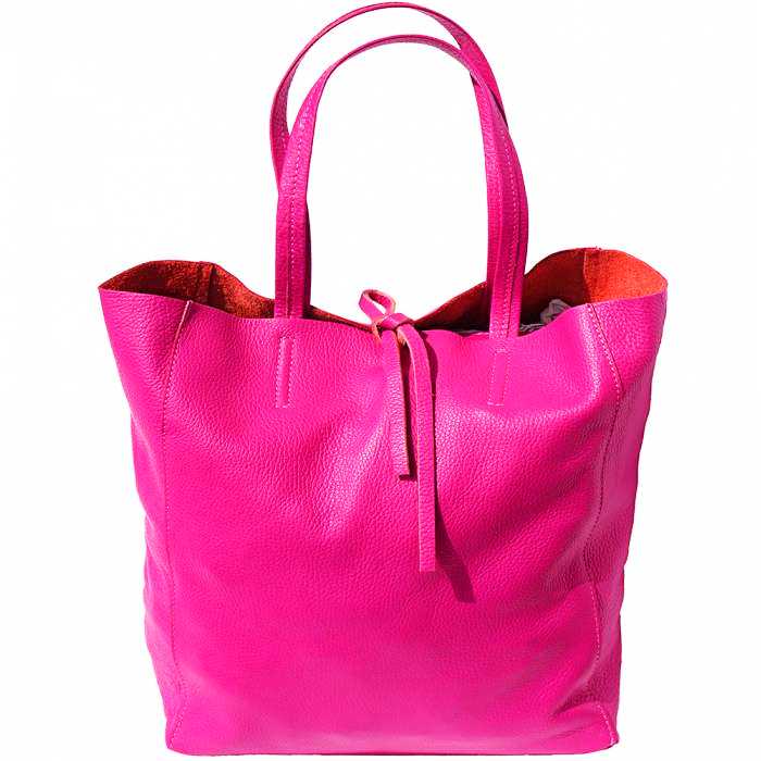Front view of Siena Fuchsia Leather Shoulder Bag