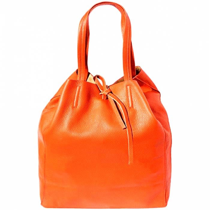 Back view of Siena Orange Leather Shoulder Bag