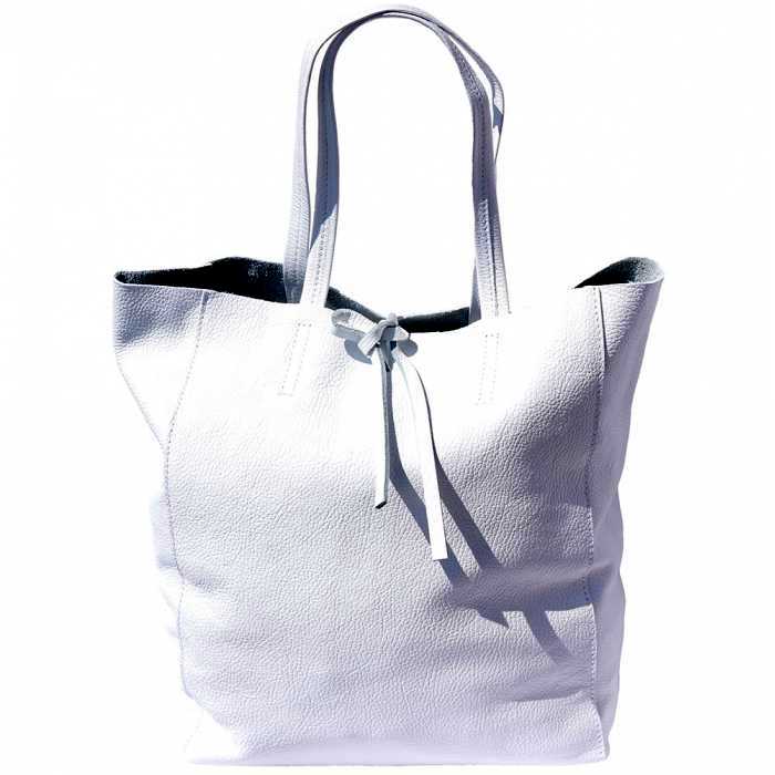 front view of siena white leather shoulder bag