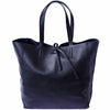 front view of siena black leather shoulder bag