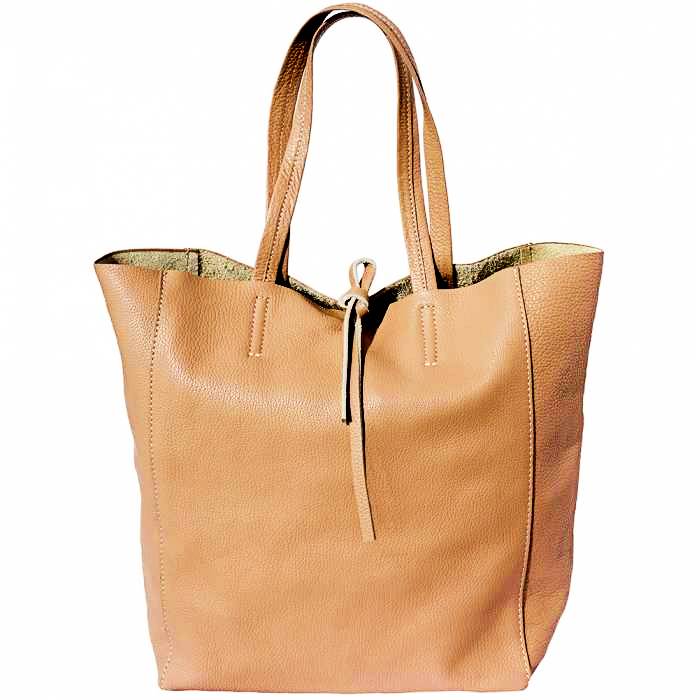 Front view of the Siena Light Taupe Leather Shoulder Bag